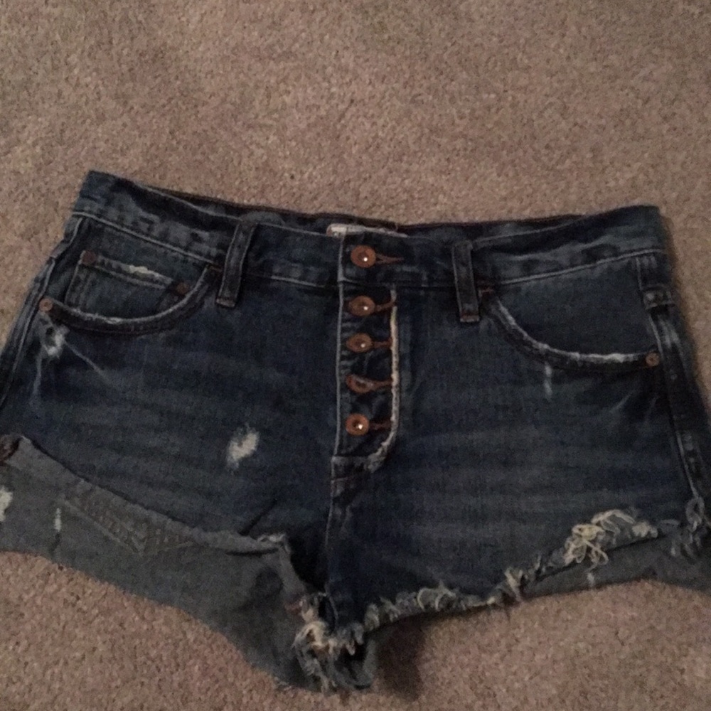 Free People high waisted jean shorts